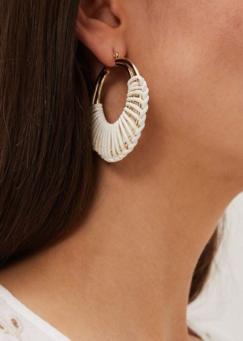 Phase Eight Woven Hoop Jewellery White Australia | FO7514903